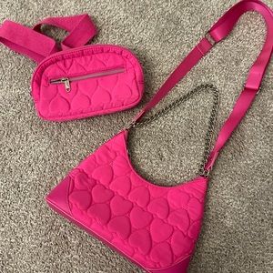 Target Wild Fable Hot pink heart belt bag and crossbody